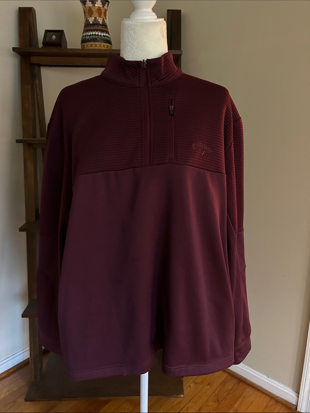 Burgundy Callaway Men’s Maroon 1/4 Zip-Up Performance Pullover